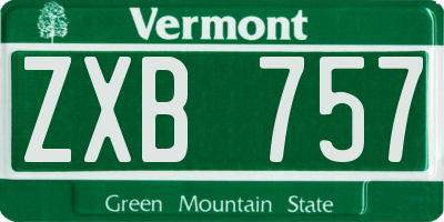 VT license plate ZXB757