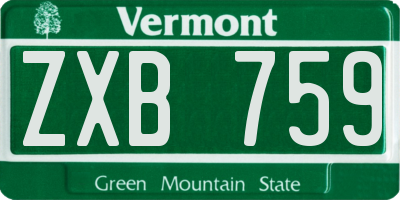 VT license plate ZXB759