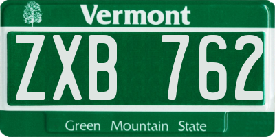 VT license plate ZXB762