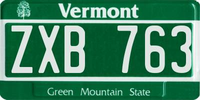 VT license plate ZXB763