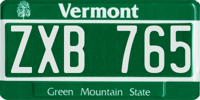 VT license plate ZXB765