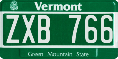 VT license plate ZXB766
