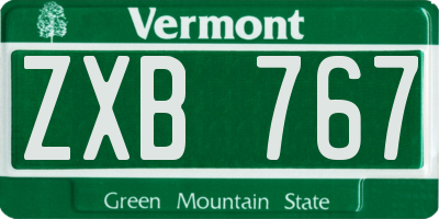 VT license plate ZXB767