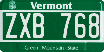 VT license plate ZXB768