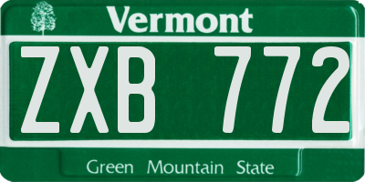 VT license plate ZXB772