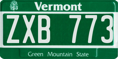 VT license plate ZXB773