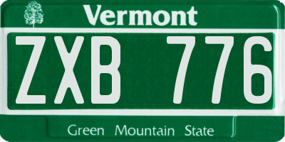 VT license plate ZXB776