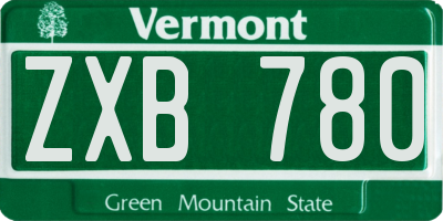 VT license plate ZXB780