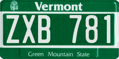 VT license plate ZXB781