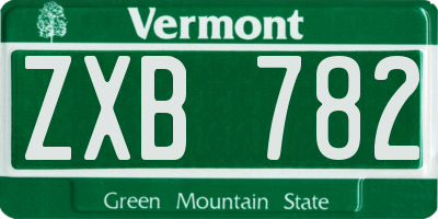 VT license plate ZXB782