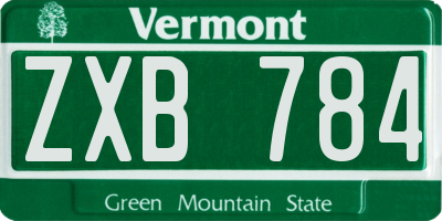 VT license plate ZXB784