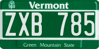 VT license plate ZXB785