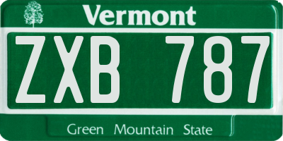 VT license plate ZXB787