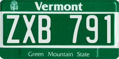 VT license plate ZXB791