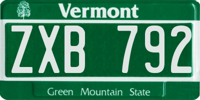 VT license plate ZXB792