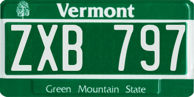 VT license plate ZXB797