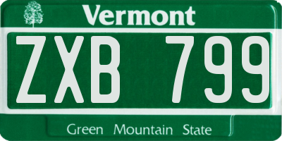 VT license plate ZXB799