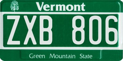 VT license plate ZXB806
