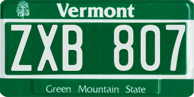 VT license plate ZXB807