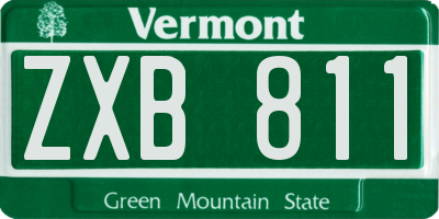 VT license plate ZXB811