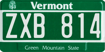VT license plate ZXB814