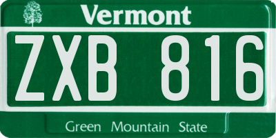 VT license plate ZXB816