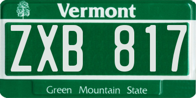VT license plate ZXB817