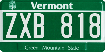 VT license plate ZXB818