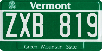 VT license plate ZXB819