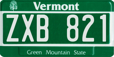 VT license plate ZXB821