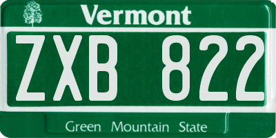 VT license plate ZXB822