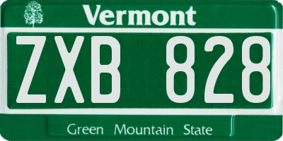 VT license plate ZXB828