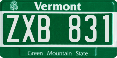 VT license plate ZXB831