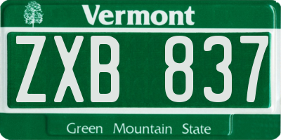 VT license plate ZXB837