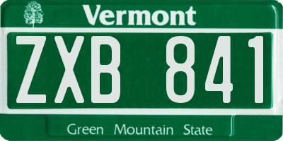VT license plate ZXB841