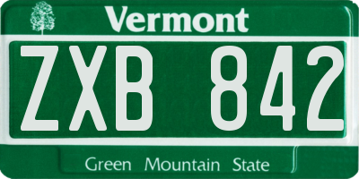 VT license plate ZXB842