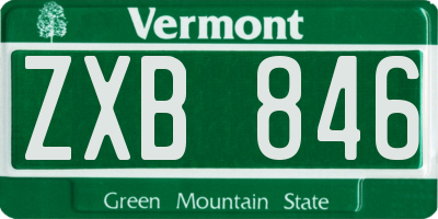 VT license plate ZXB846