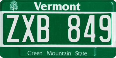VT license plate ZXB849
