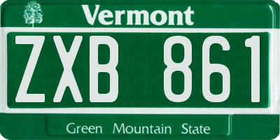 VT license plate ZXB861