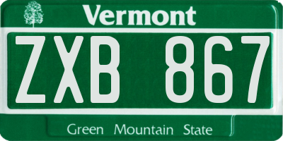 VT license plate ZXB867