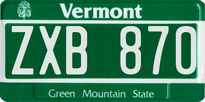 VT license plate ZXB870