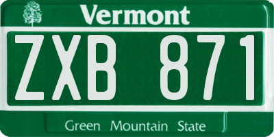 VT license plate ZXB871