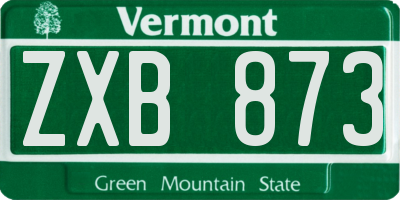 VT license plate ZXB873