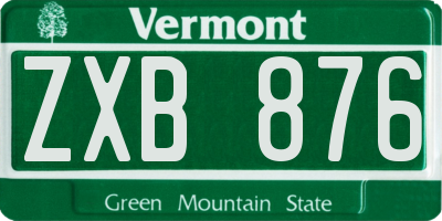 VT license plate ZXB876