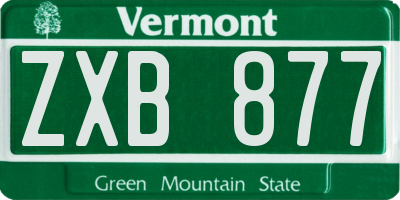 VT license plate ZXB877