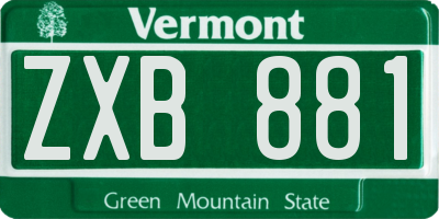 VT license plate ZXB881