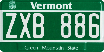 VT license plate ZXB886