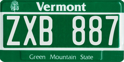 VT license plate ZXB887