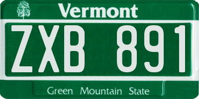 VT license plate ZXB891
