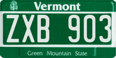 VT license plate ZXB903